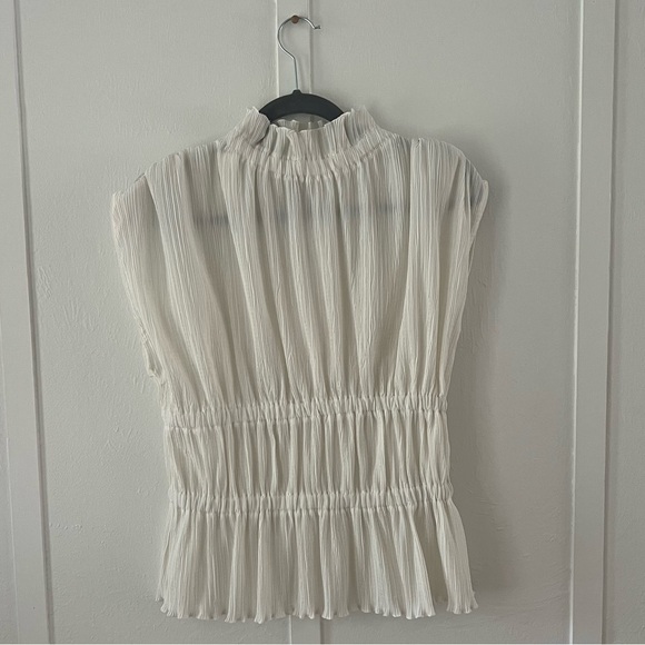 High-Neck Smocked Blouse by Anthropologie NWT size MEDIUM - Picture 4 of 6